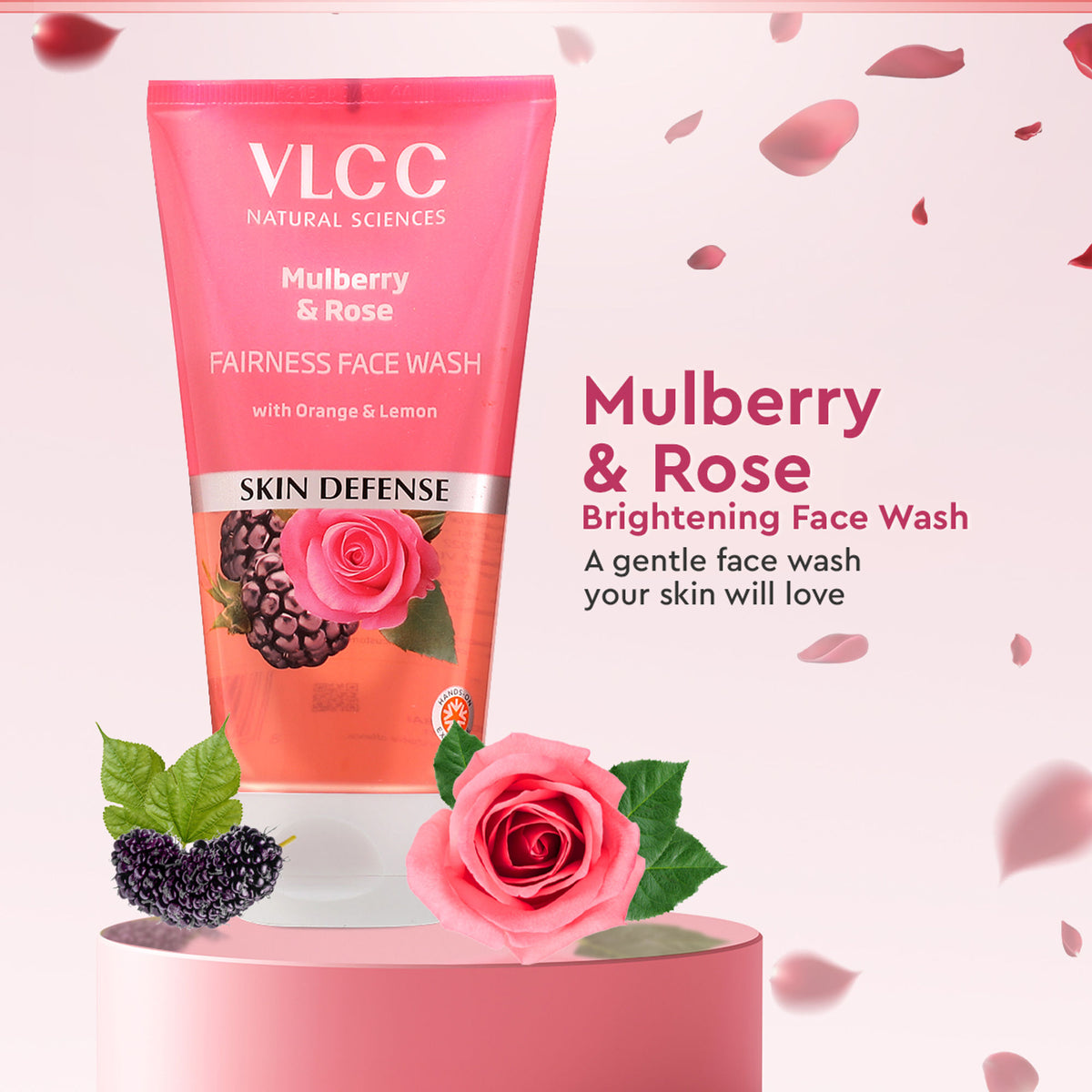 VLCC Mulberry & Rose Facewash - 2x150 ml - Buy One Get One - Fairness & Cleansing