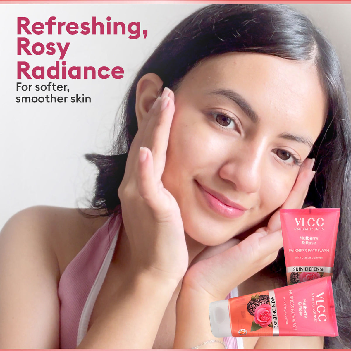 VLCC Mulberry & Rose Facewash - 2x150 ml - Buy One Get One - Fairness & Cleansing