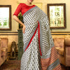 Women's Bhagalpuri Silk Red Printed Designer Saree With Blouse Piece