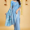 Dhiyona GR Women's Mastani Sky Blue Zari Paithani Silk Saree