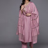 Dhiyona VA Women's Mauve Ethnic Motifs Embroidered Kurta with Trousers & Dupatta