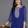 Dhiyona IE Women Floral Yoke Design Gotta Patti Georgette Kurta