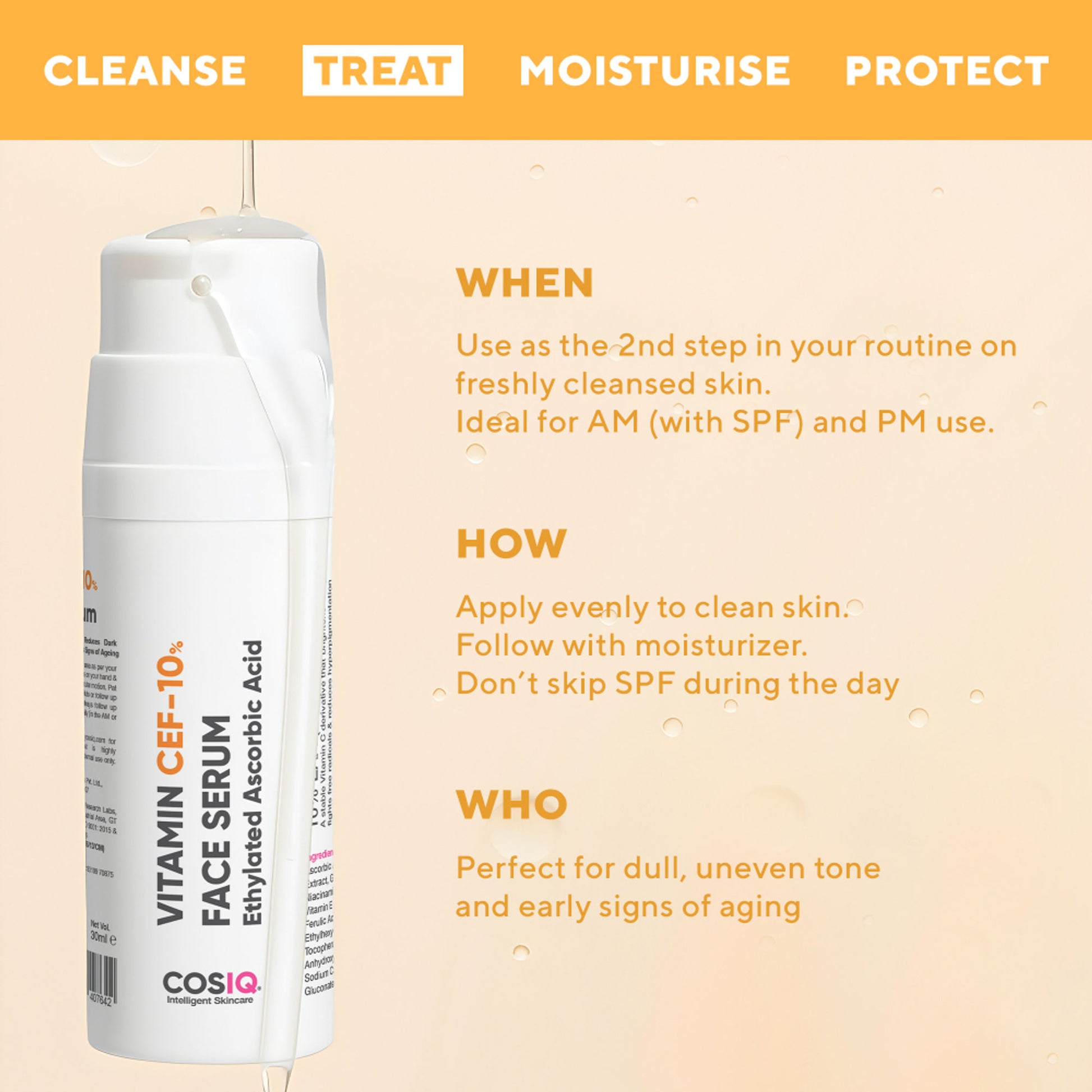 Cos-IQ Vitamin CEF 10% Glow Boost Face Serum
