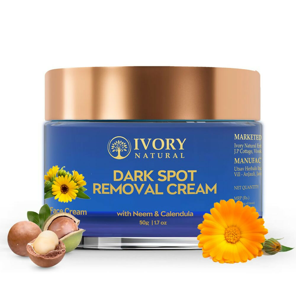 Ivory Natural dark spot removal face cream in a jar, featuring a smooth ivory-colored cream for glowing, even-toned skin.