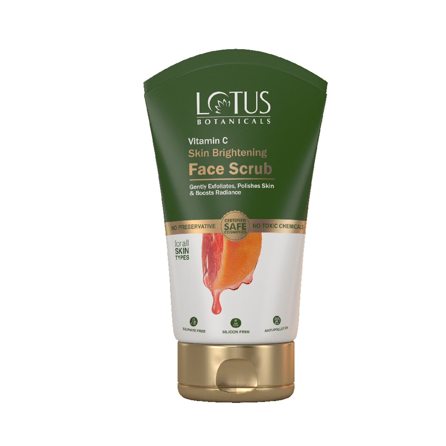 Lotus Botanicals Vitamin C Skin Brightening Face Scrub|Gently Exfoliates Dead Skin|Chemical Free