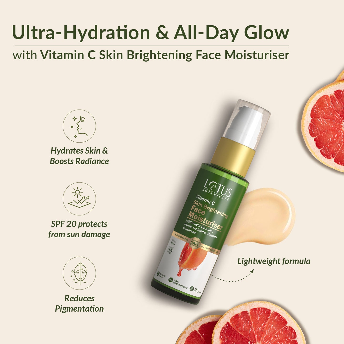 Lotus Botanicals Vitamin C Skin Brightening Face Moisturiser