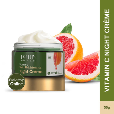 Lotus Botanicals Skin Brightening Night Face Cream|100% Vitamin C | Chemical Free|All Skin Types
