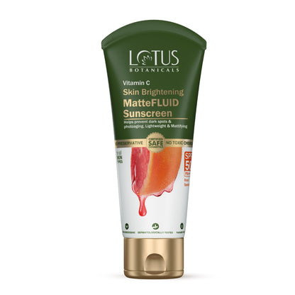Lotus Botanicals Vitamin C Skin Brightening Mattefluid Sunscreen SPF 50 & No WhiteCast Formula