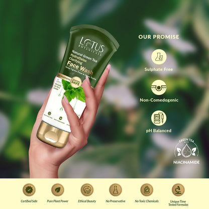 Lotus Botanicals Natural Green Tea Hydradetox Clarifying Face Wash | For All Skin Types