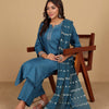 Dhiyona VA Women'sYoke Design Thread Work Notc Neck Straight Kurta With Trousers And Dupatta