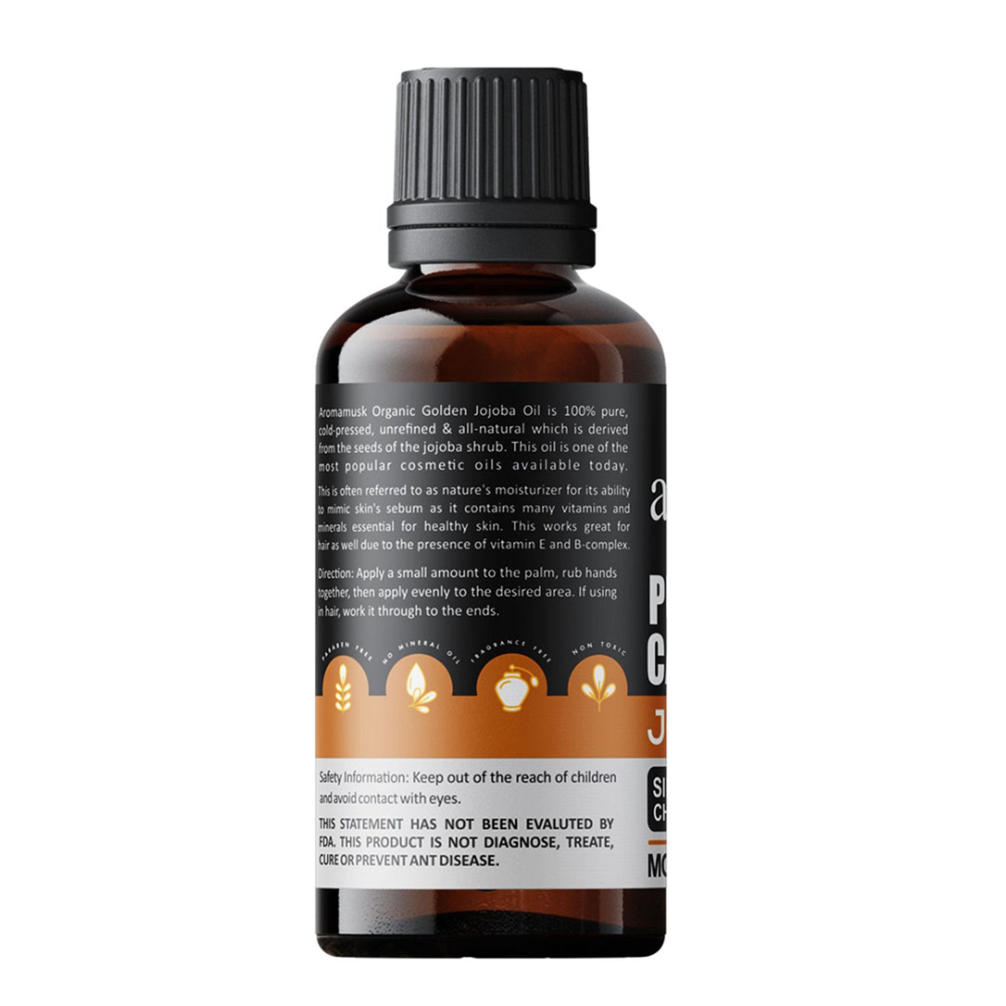 AromaMusk Organic Golden Pure Carrier Jojoba Oil Moisturizing Simmondsia Chinensis
