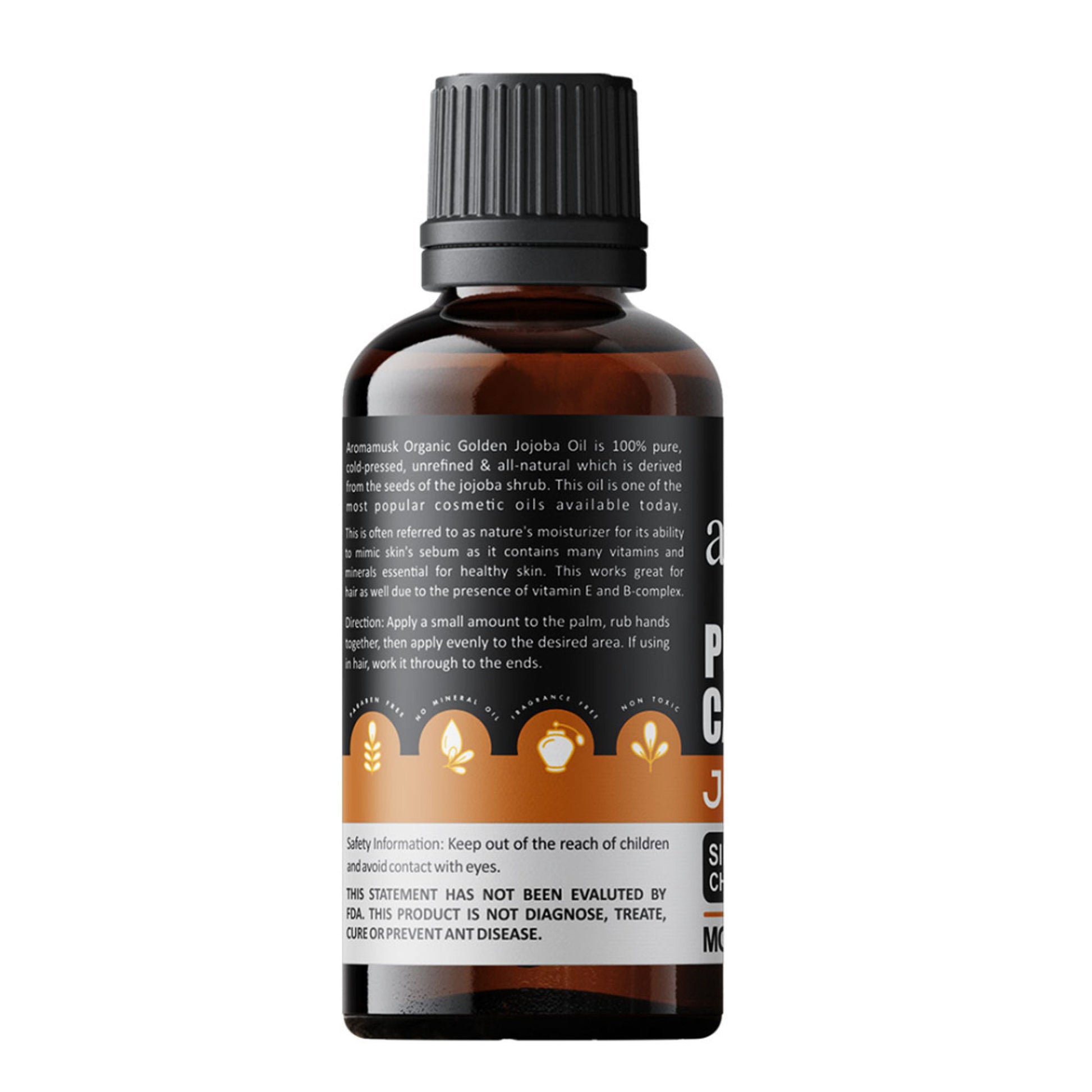 AromaMusk Organic Golden Pure Carrier Jojoba Oil Moisturizing Simmondsia Chinensis