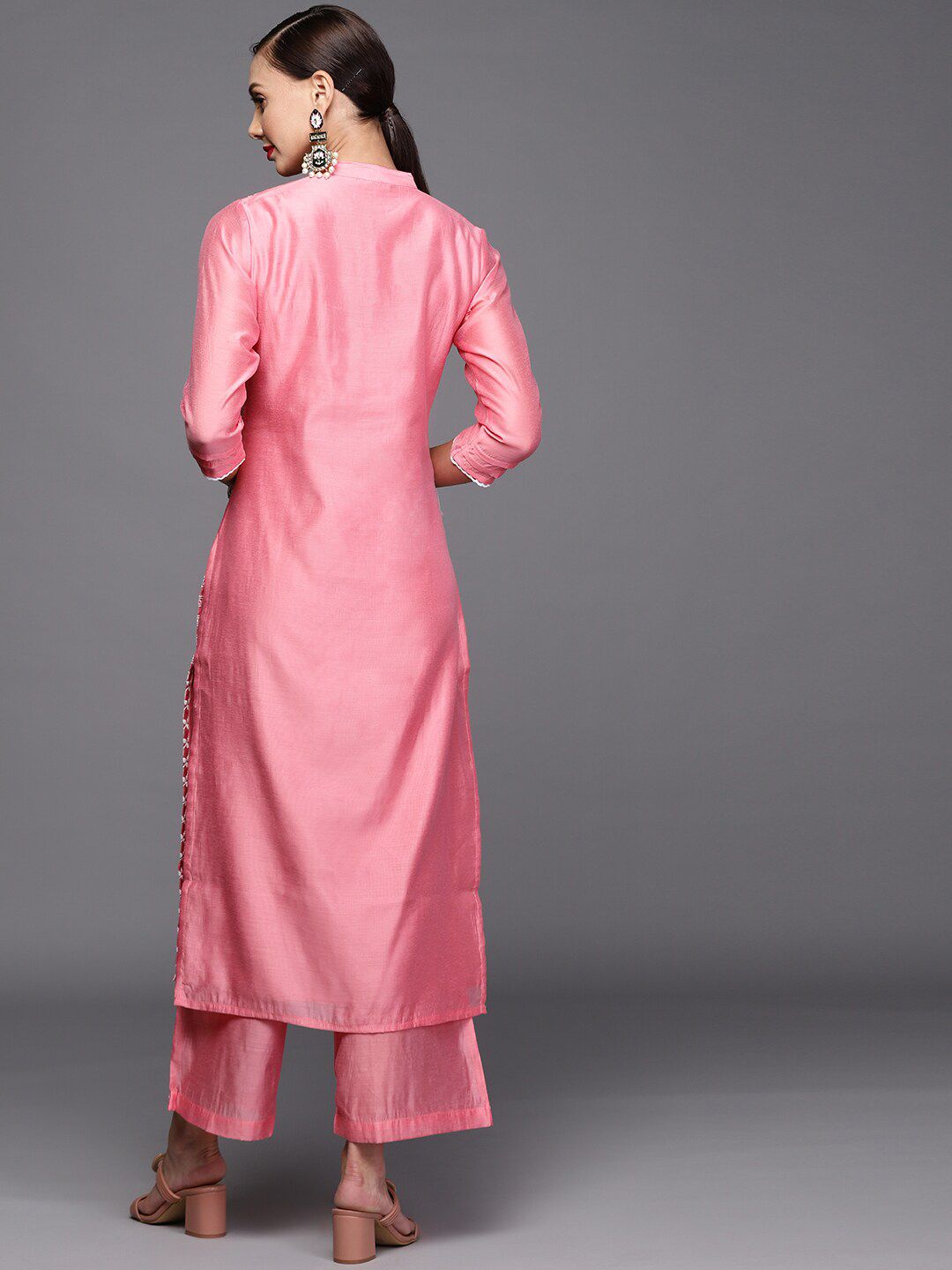 Ethnic Motifs Embroidered Straight Kurta With Palazzos