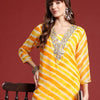 Dhiyona IE Leheriya Printed Gotta Patti Georgette Kurta