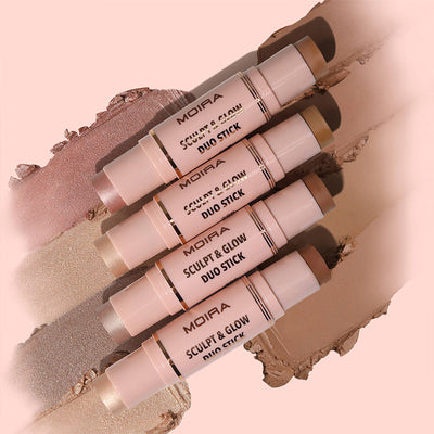 Moira Sculpt & Glow Duo Stick Bronzer - 500 Beach Happy