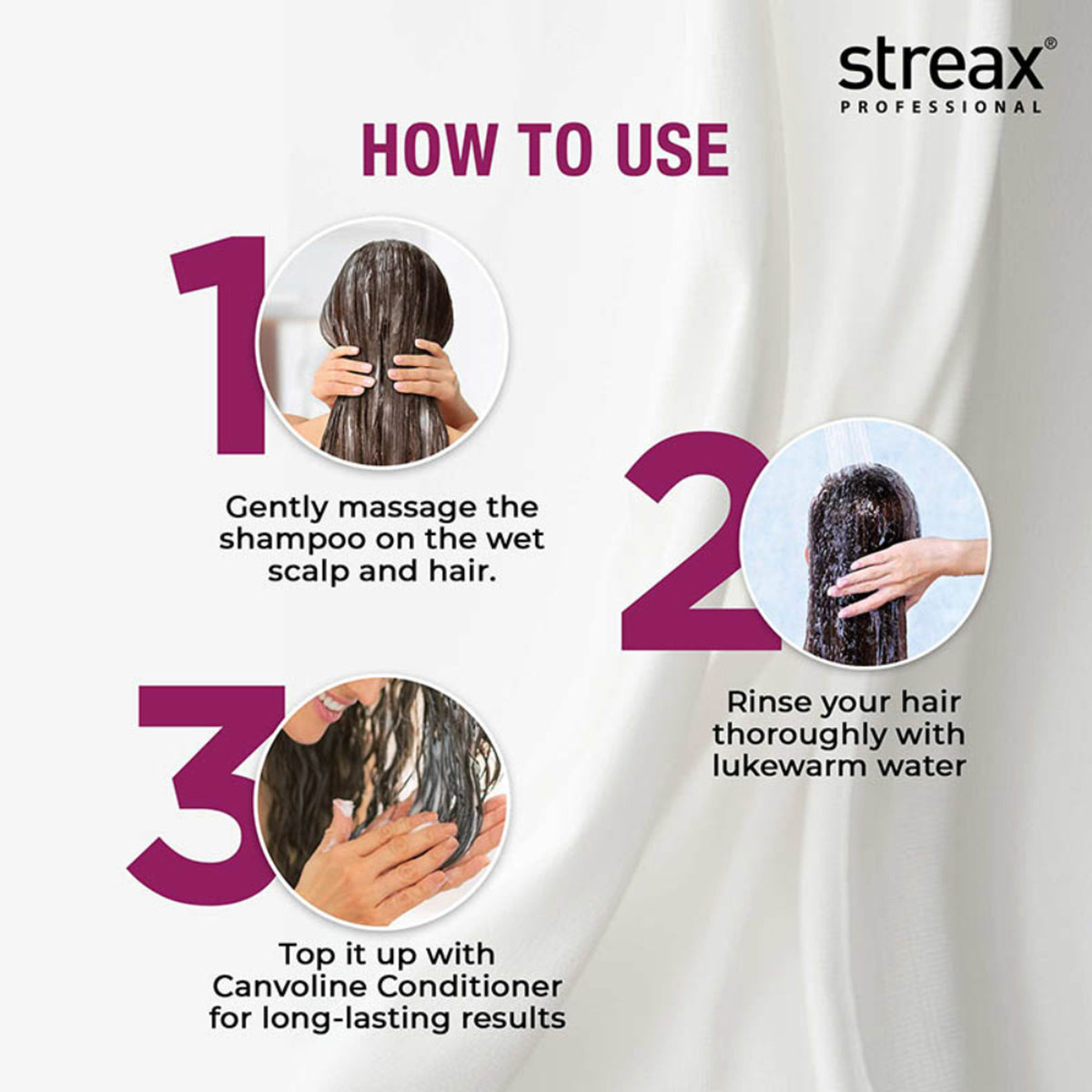 Streax Professional Canvoline Shampoo for Chemically Treated & Damaged Hair