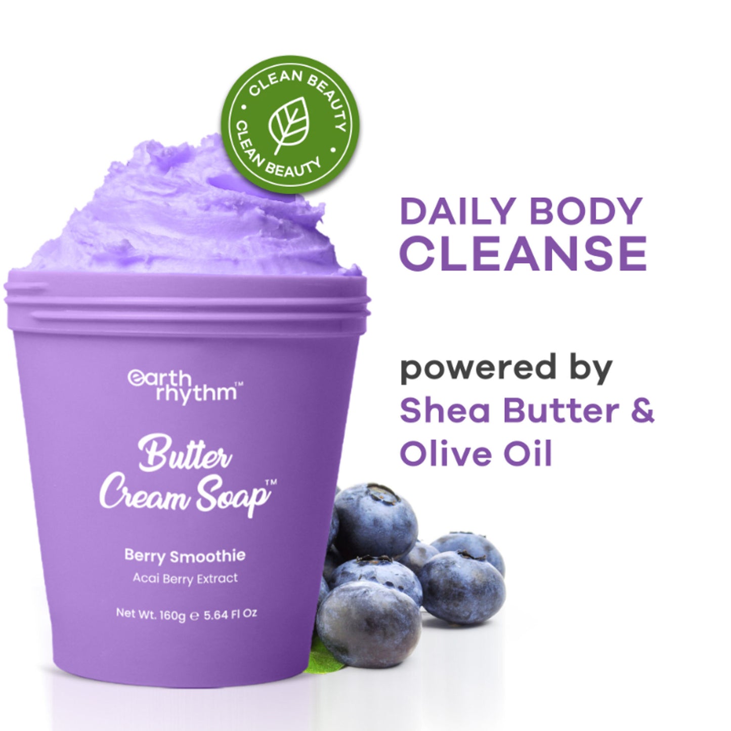 Earth Rhythm Butter Cream Shower Mousse Soap - Berry Smoothie