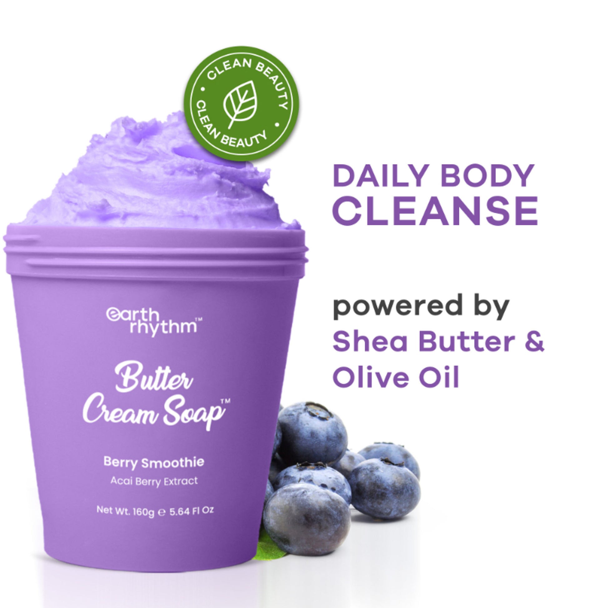Earth Rhythm Butter Cream Shower Mousse Soap - Berry Smoothie