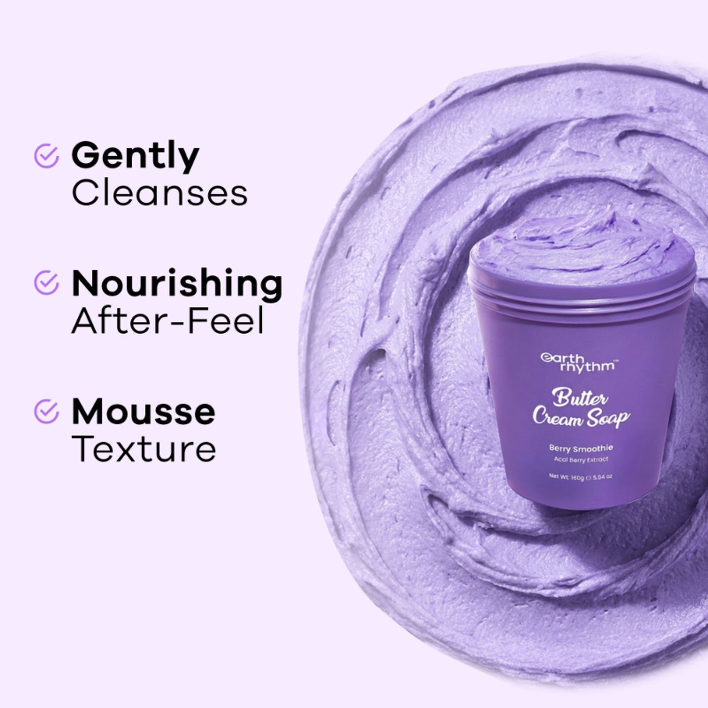 Earth Rhythm Butter Cream Shower Mousse Soap - Berry Smoothie
