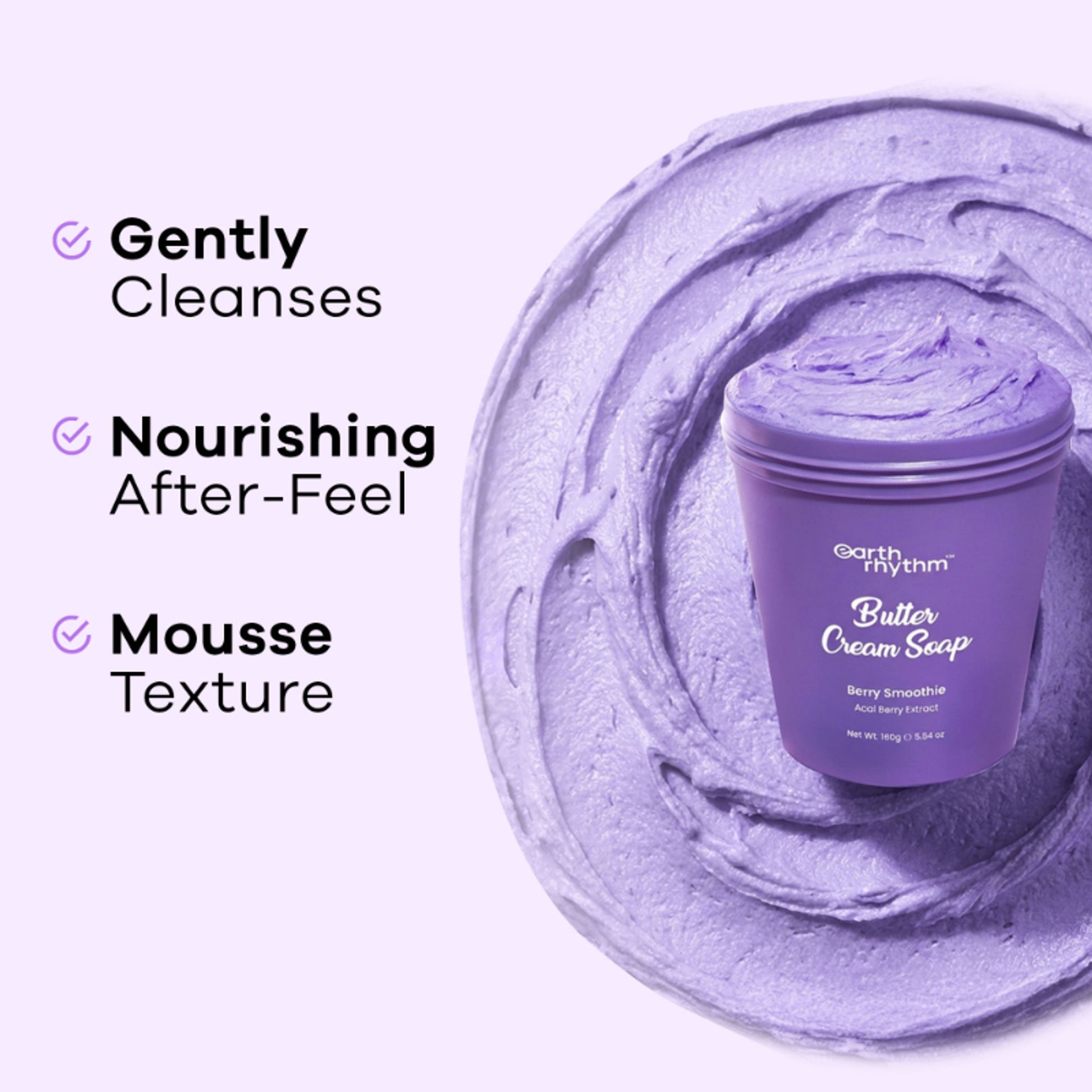 Earth Rhythm Butter Cream Shower Mousse Soap - Berry Smoothie