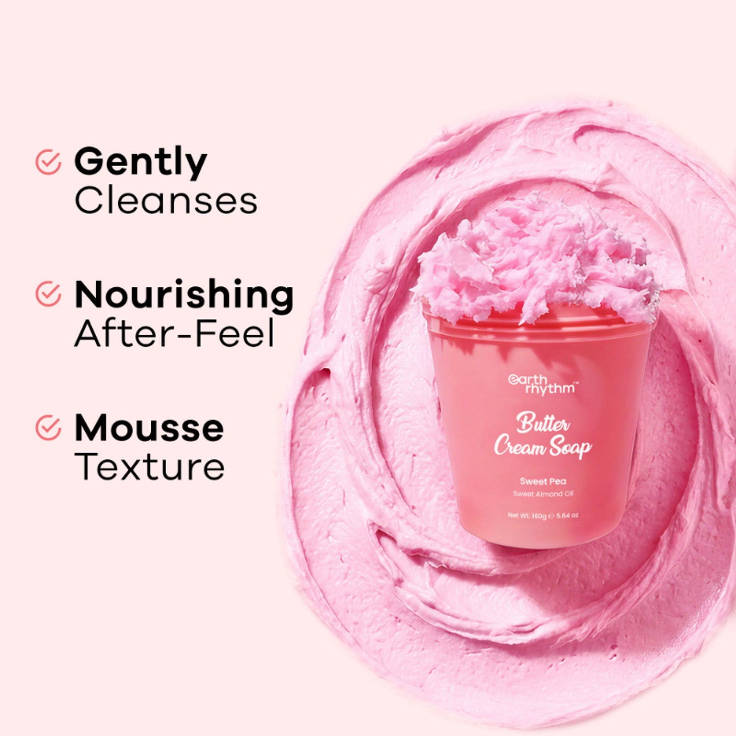 Earth Rhythm Butter Cream Shower Mousse Soap - Sweet Pea