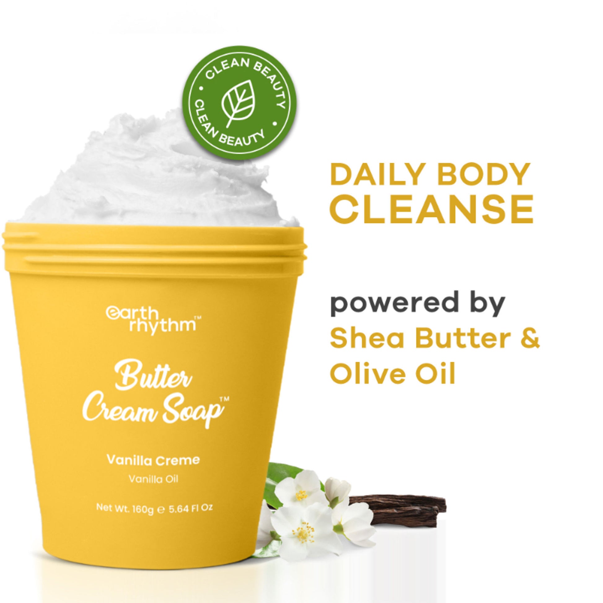 Earth Rhythm Butter Cream Shower Mousse Soap - Vanilla Cream