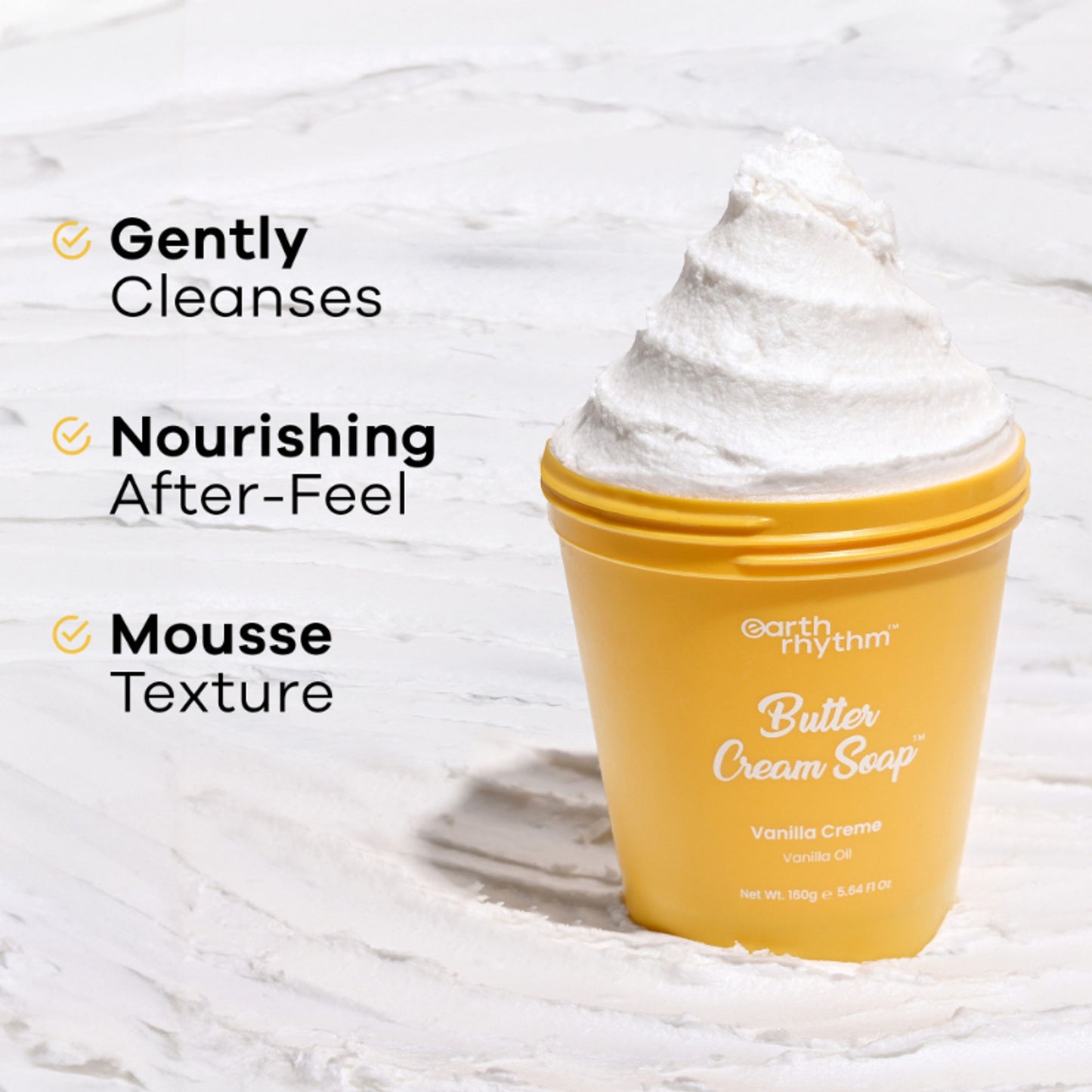 Earth Rhythm Butter Cream Shower Mousse Soap - Vanilla Cream