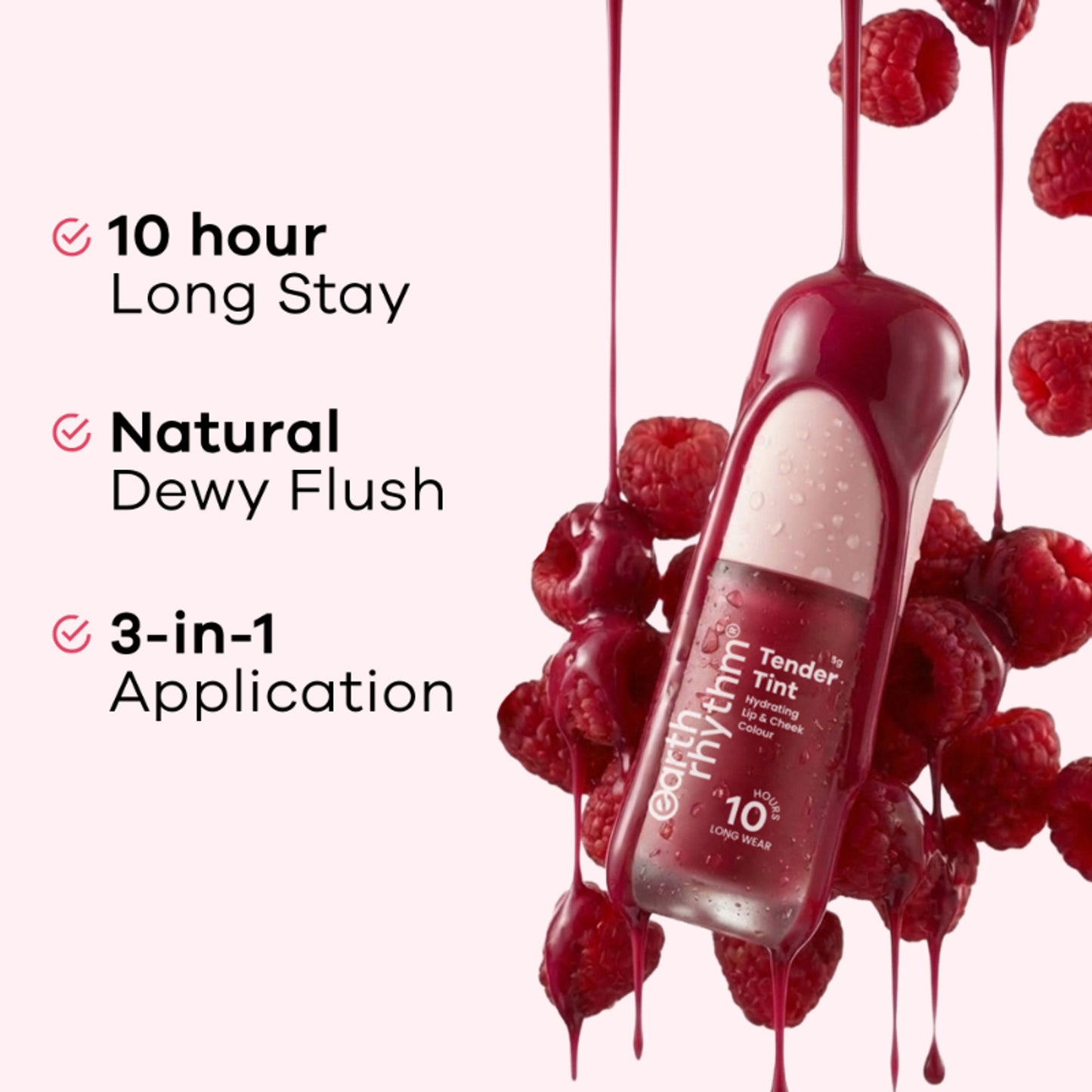 Earth Rhythm Tender Tint For Lip & Cheek With Pure Plant Pigments 10 H Stay - Merlot