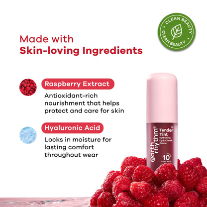 Earth Rhythm Tender Tint For Lip & Cheek With Pure Plant Pigments 10 H Stay - Merlot