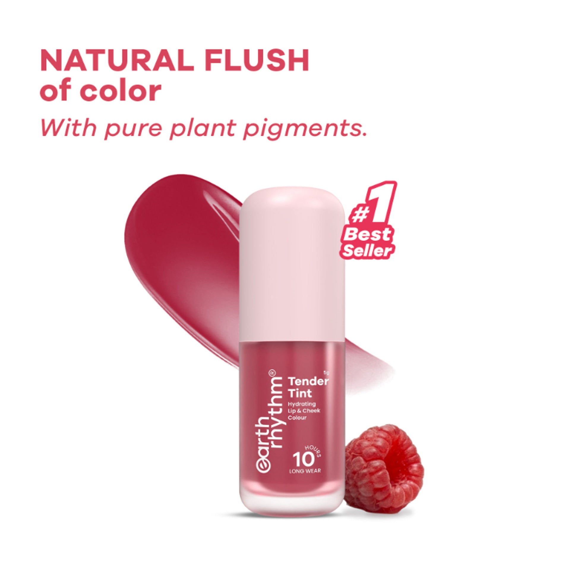 Earth Rhythm Tender Tint For Lip & Cheek With Pure Plant Pigments 10 H Stay - Rose