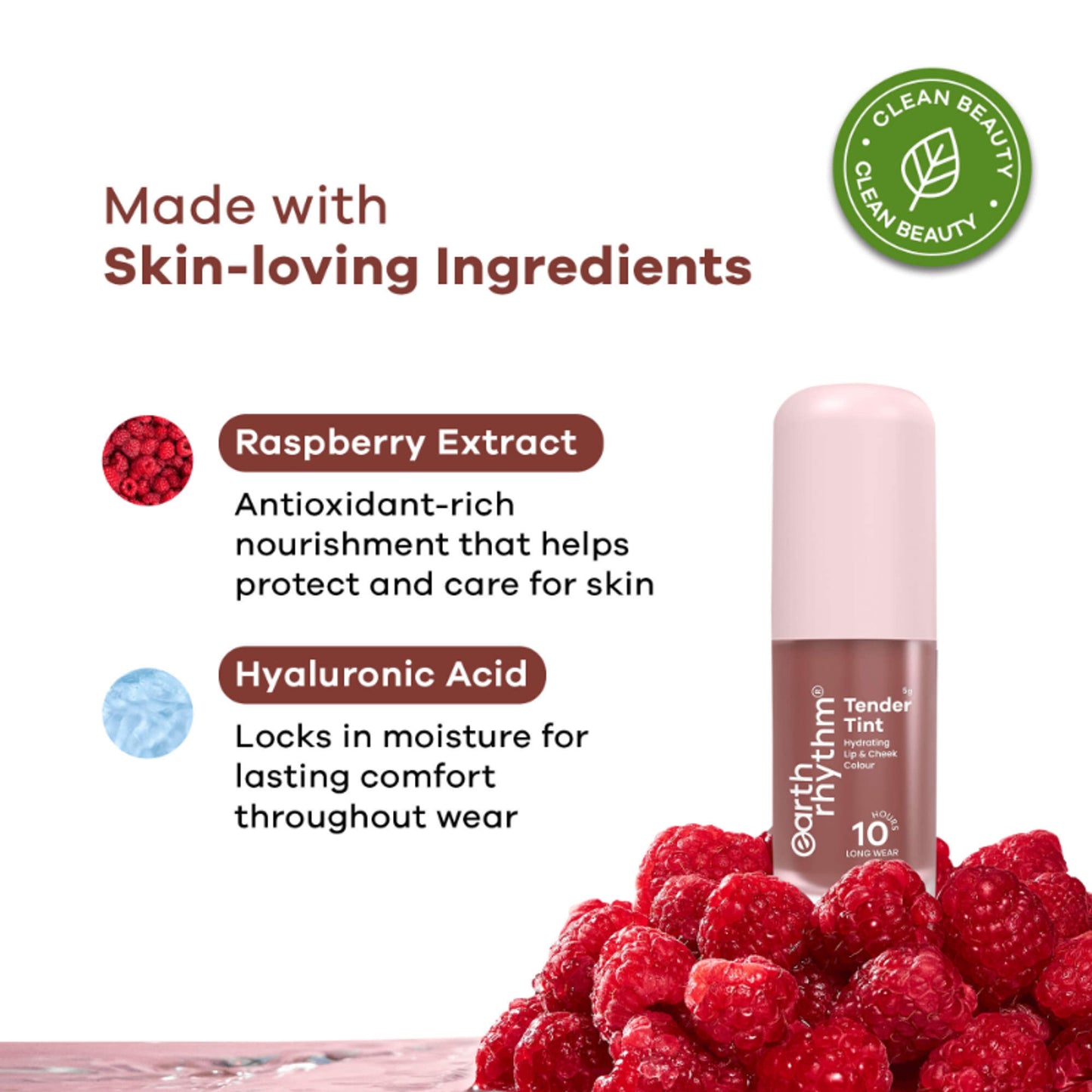 Earth Rhythm Tender Tint For Lip & Cheek With Pure Plant Pigments 10 H Stay - Bourbon
