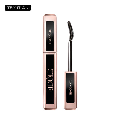 Lancome Lash Idole mascara for women, showing the sleek black tube and brush with volumizing and lifting mascara formula.