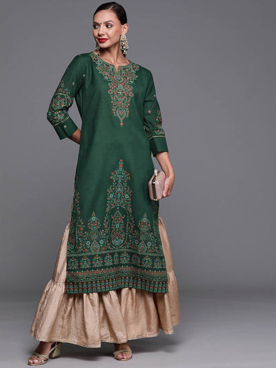 Indyancart IE Women Ethnic Motifs Printed Cotton Kurta