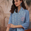 Dhiyona SN Women's Panelled Gotta Patti Pure Cotton Kurta With Dhoti Pants & Scarf