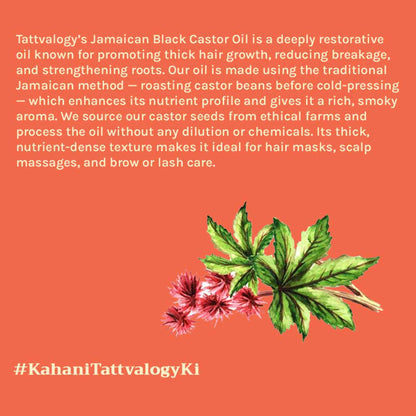 Tattvalogy Jamaican Black Castor Oil-Traditional Recipe, Boosts Hair Volume, Perfect for Curly Hair