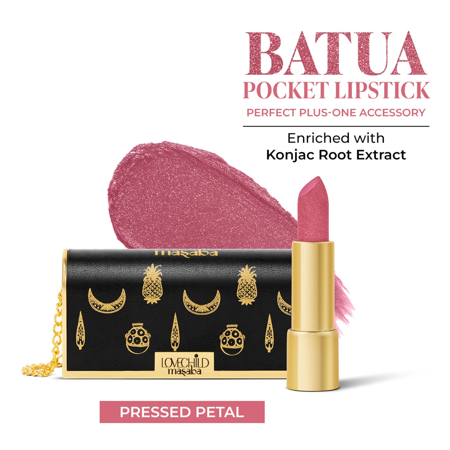 LoveChild Masaba The Batua Satin Lipstick - Pressed Petal