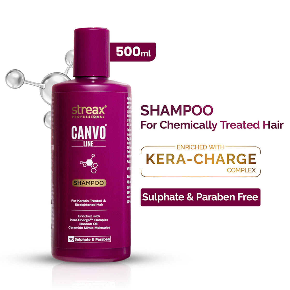 Streax Professional Canvoline Shampoo for Chemically Treated & Damaged Hair