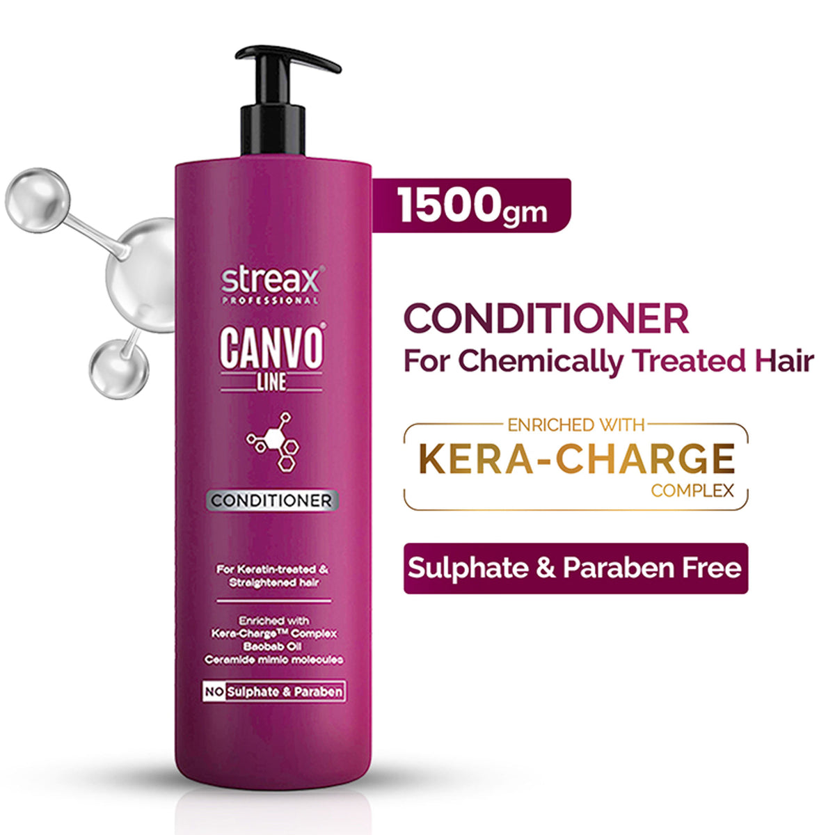 Streax Professional Canvoline Shampoo for Chemically Treated & Damaged Hair