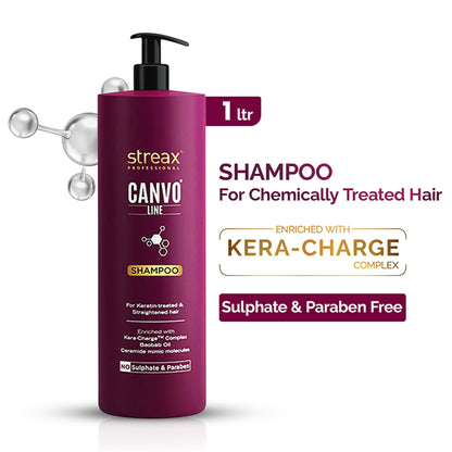 Streax Professional Canvoline Shampoo for Chemically Treated & Damaged Hair