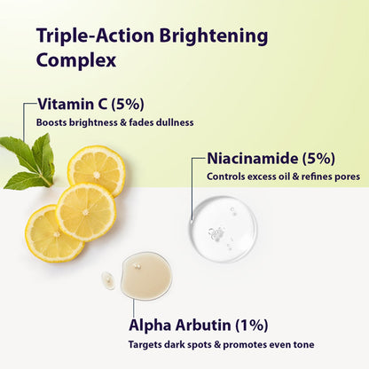 DERMISTRY Vitamin C Oily Skin Moisturizer Face Gel With Niacinamide Alpha Arbutin For Glowing Skin