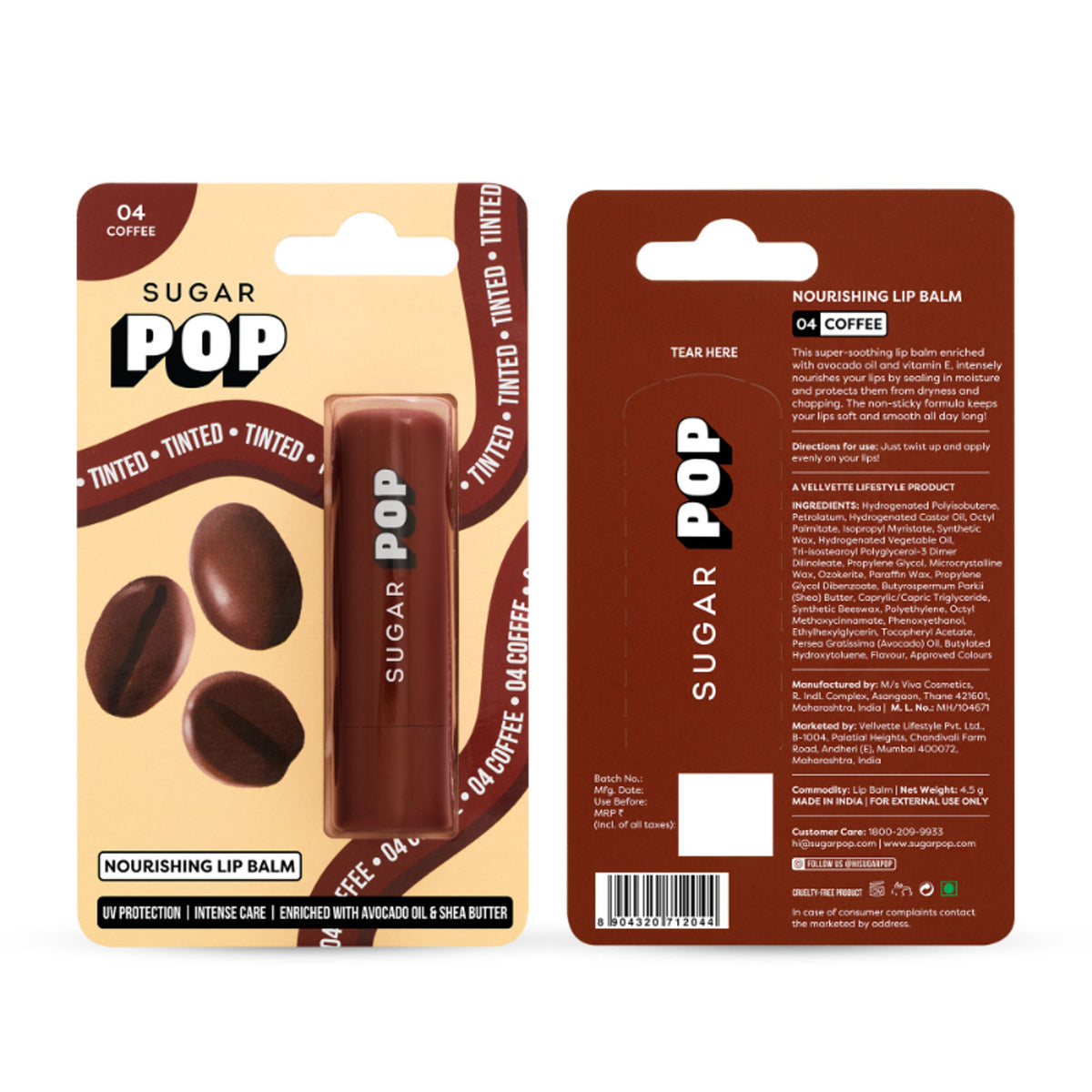 SUGAR POP Nourishing Lip Balm, SPF, Avocado Oil - 04 Coffee