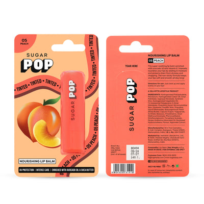SUGAR POP Nourishing Lip Balm, SPF, Avocado Oil - 05 Peach
