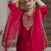 Dhiyona IE Embroidered Sequinned Straight Kurta With Trousers & Dupatta
