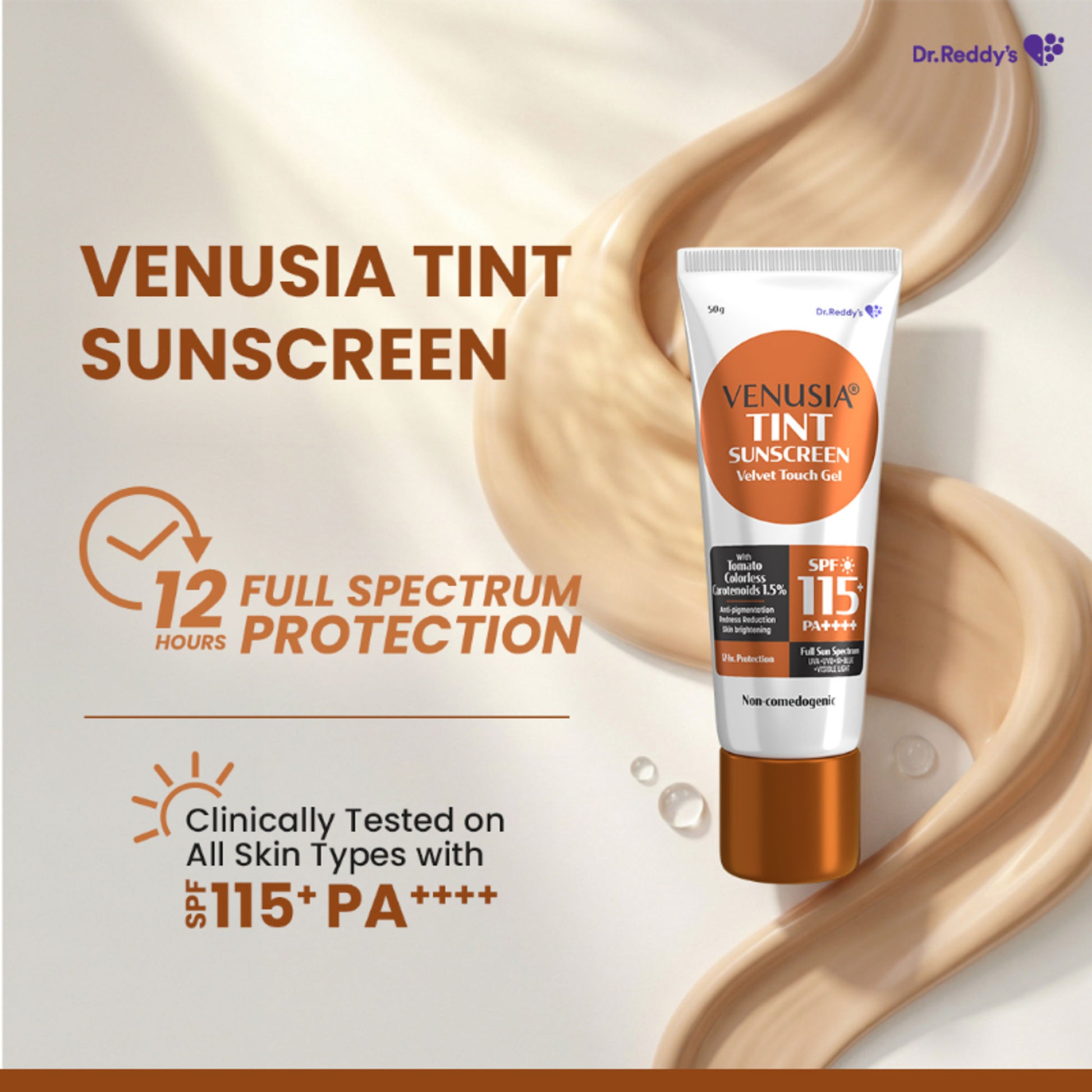 Venusia Sun Tint SPF 115, Highest SPF, Matte-finish, Brightening and Lightweight