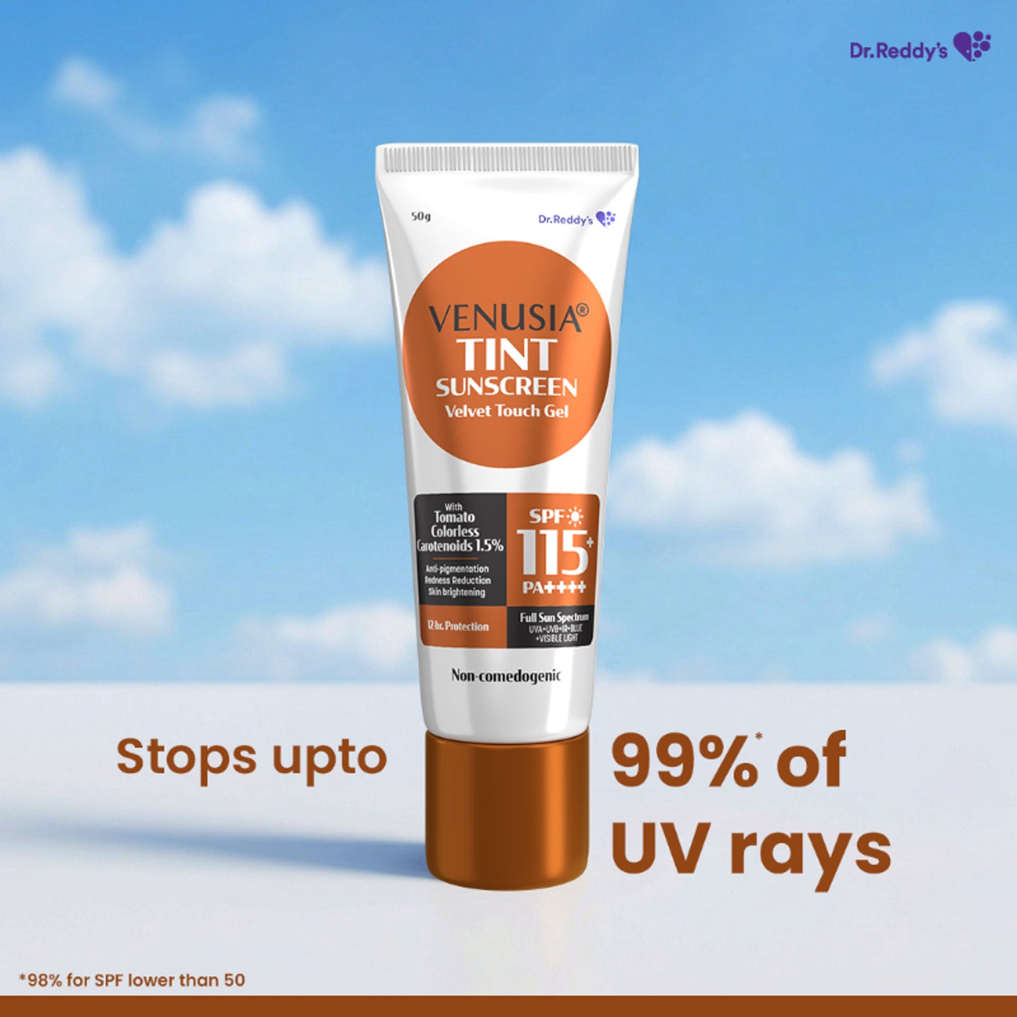 Venusia Sun Tint SPF 115, Highest SPF, Matte-finish, Brightening and Lightweight