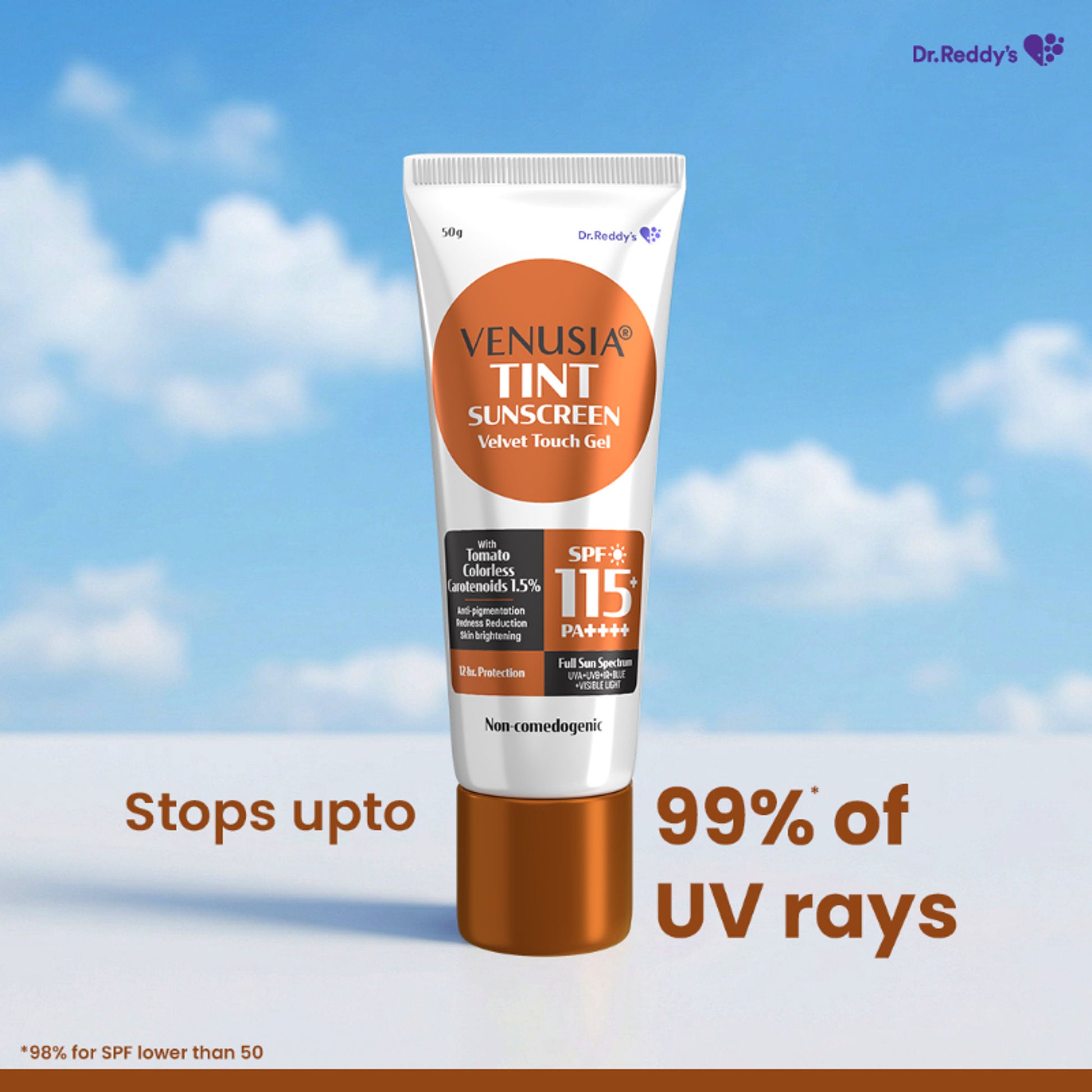 Venusia Sun Tint SPF 115, Highest SPF, Matte-finish, Brightening and Lightweight