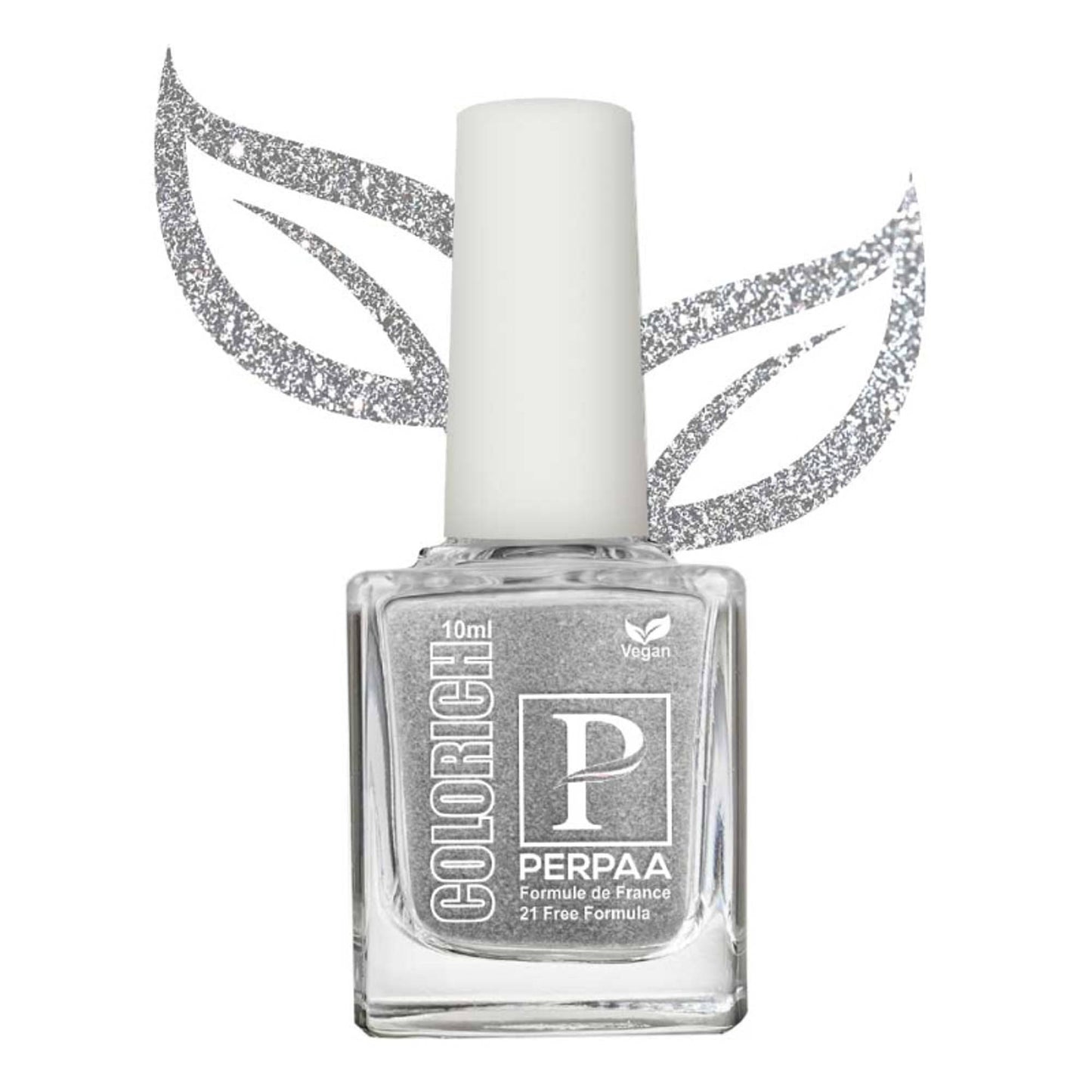 PERPAA Colorich Ice Blue & Texture Silver Nail Polish - Pack of 2