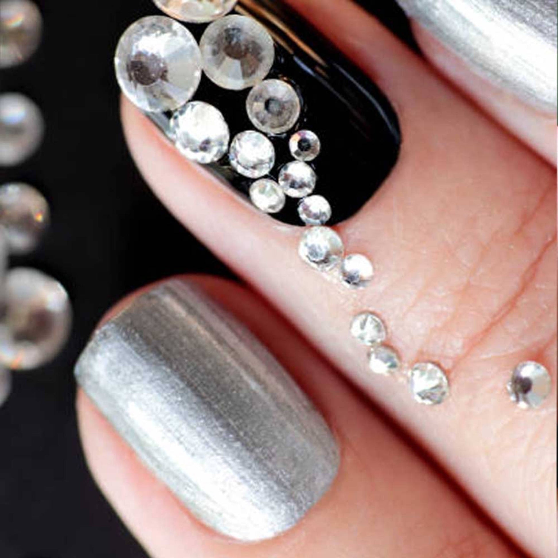 PERPAA Colorich Ice Blue & Texture Silver Nail Polish - Pack of 2