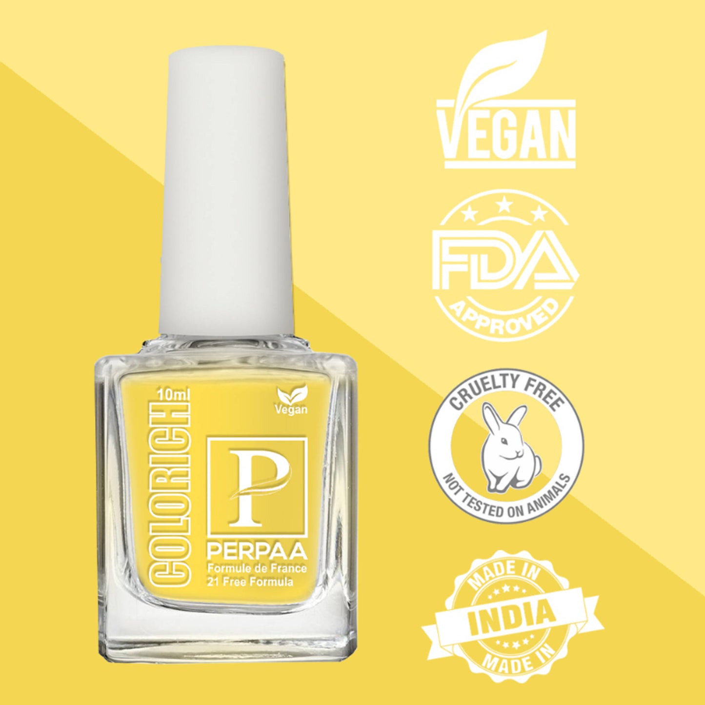 PERPAA Colorich Lime Yellow & Rose Pink Nail Polish - Pack of 2
