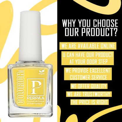 PERPAA Colorich Lime Yellow & Rose Pink Nail Polish - Pack of 2